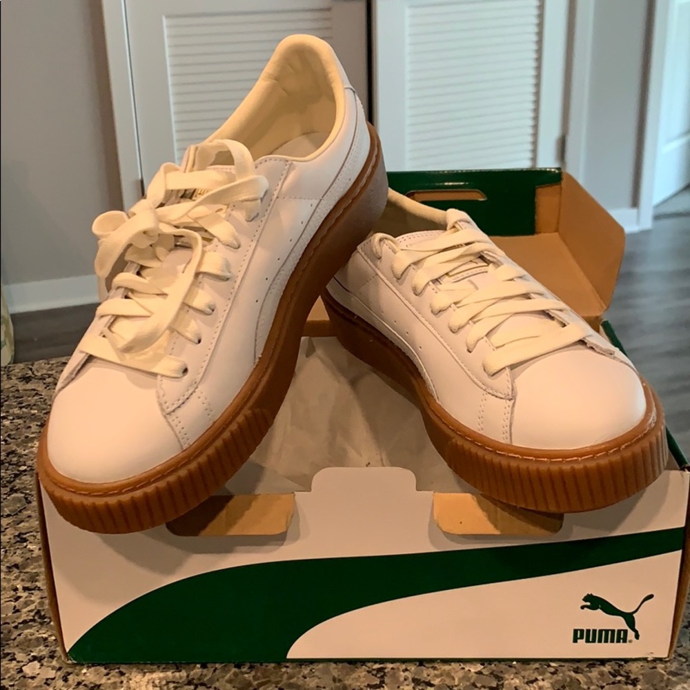 Puma white Platform sneakers
